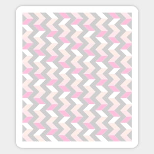 Chevron Geometric Pattern, Pink and Grey Sticker